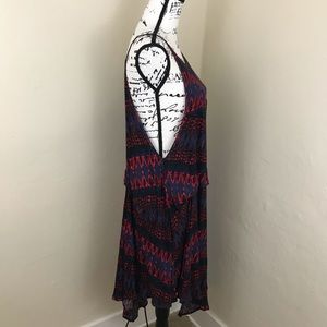 Free People boho tiered hem Tribal dress open back